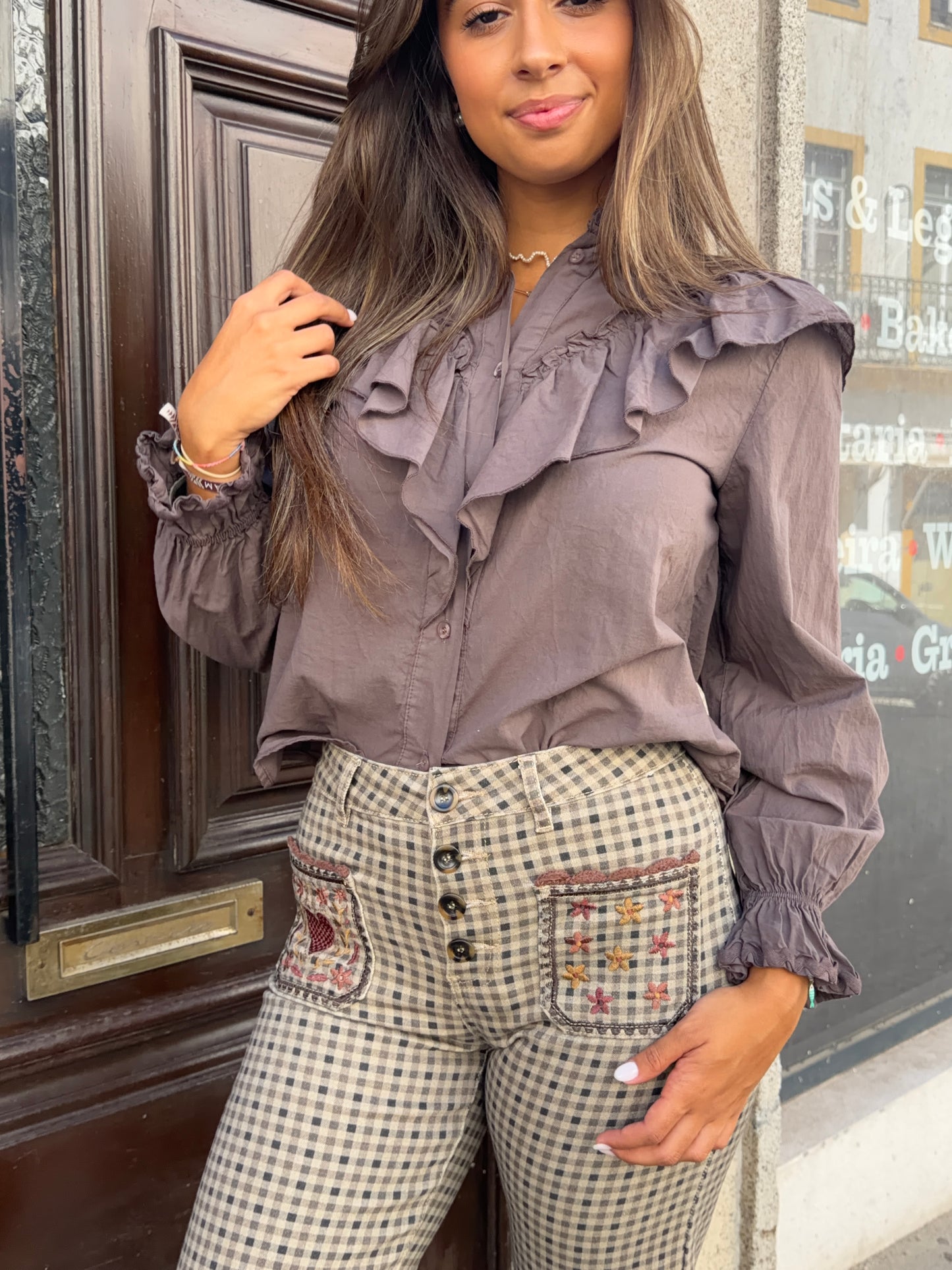 CAMISA FOLHOS | CASTANHO
