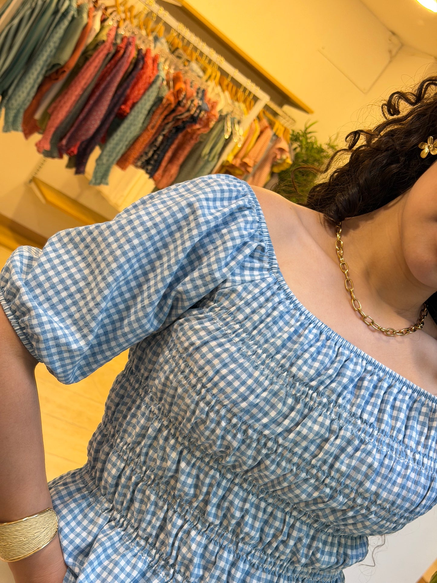 BLUSA VICHY FOLHO