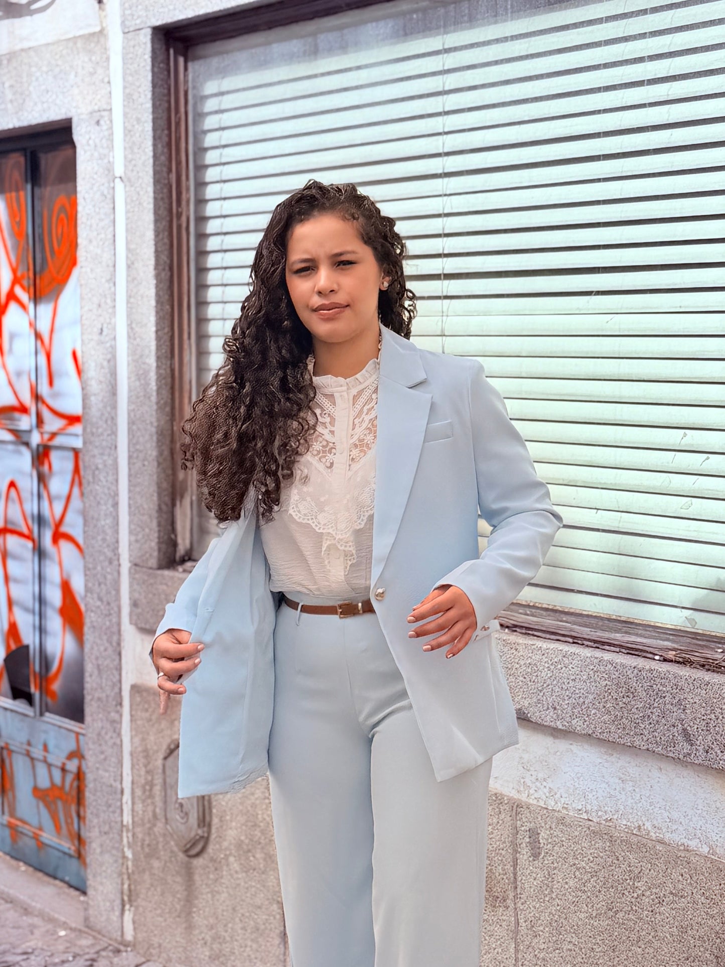 BLAZER ALFAIATARIA AZUL BEBÉ
