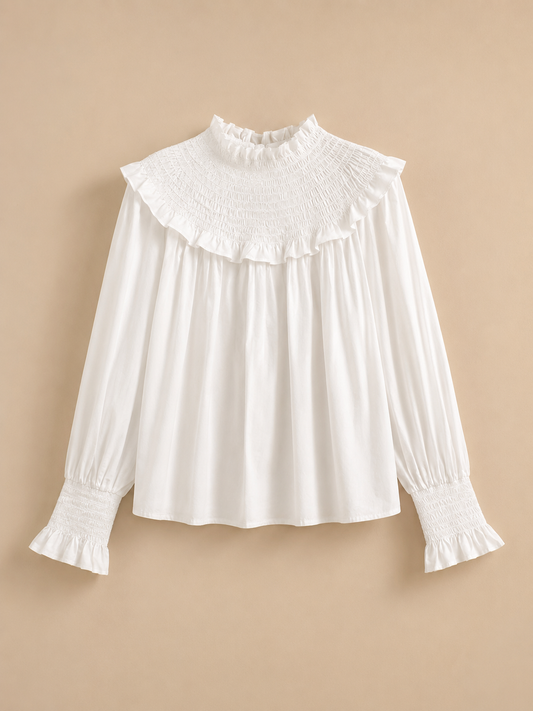 BLUSA COM GOLA FRANZIDA