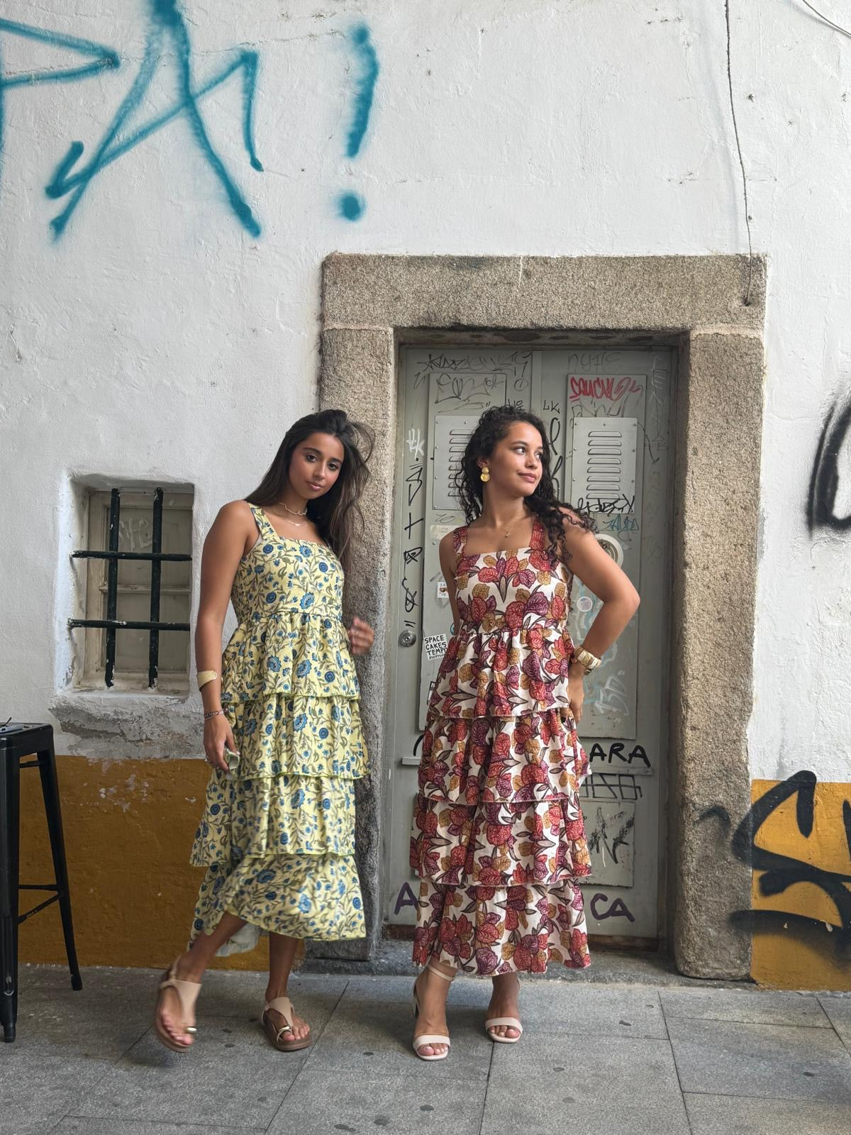 VESTIDO FOLHOS ESTAMPADO