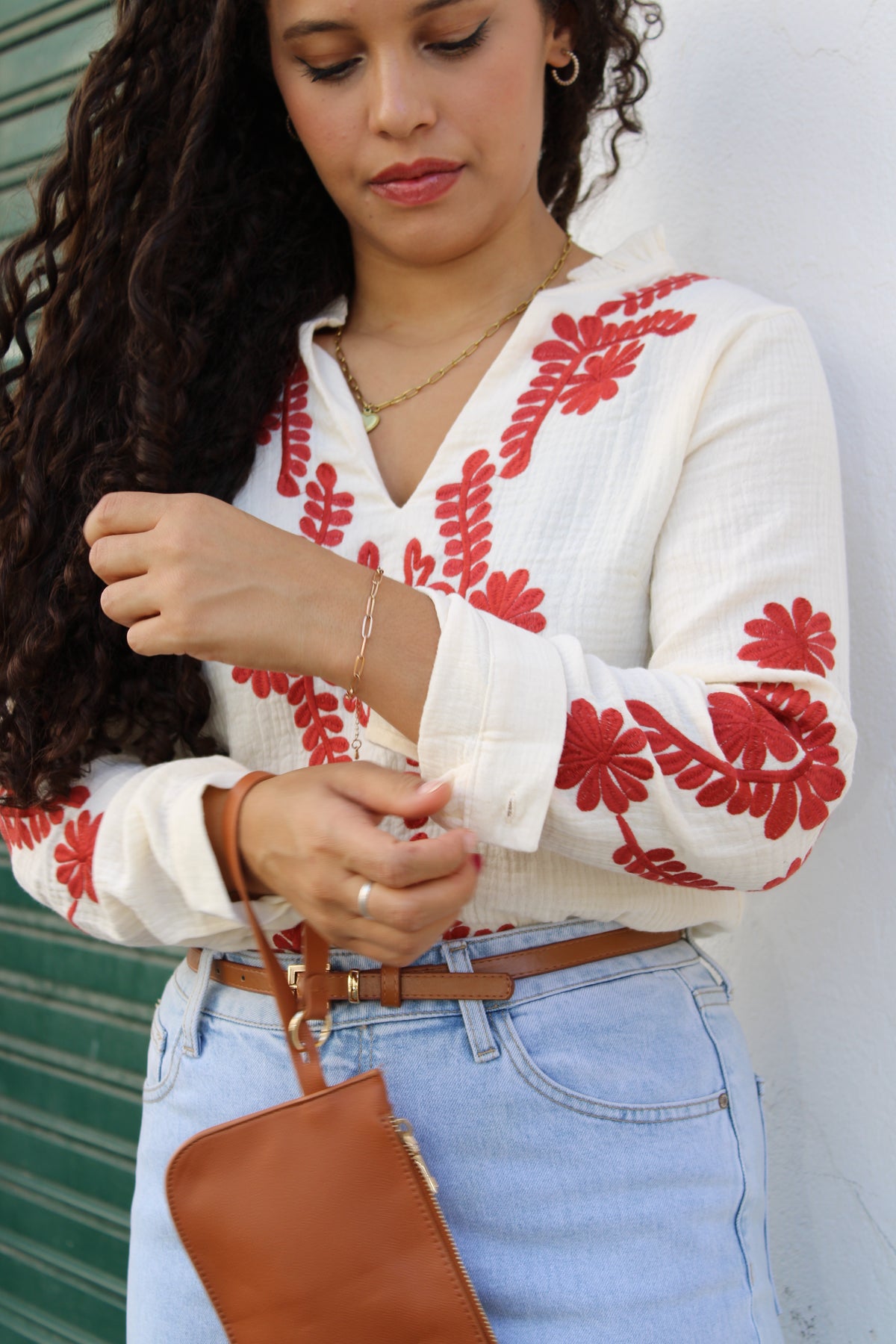 CAMISA BORDADO TIJOLO
