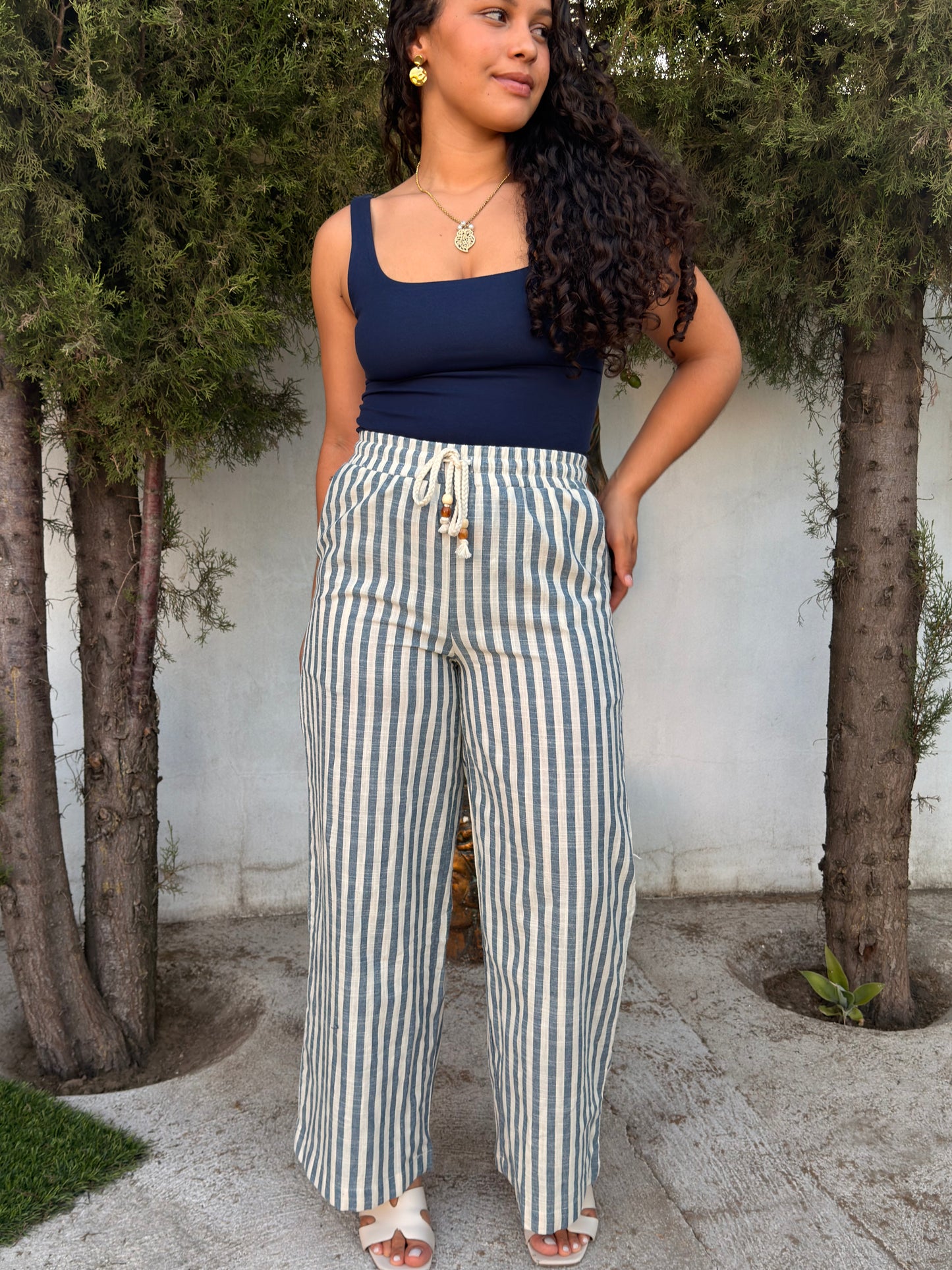 CALÇA RISCAS MARINO RETRÔ