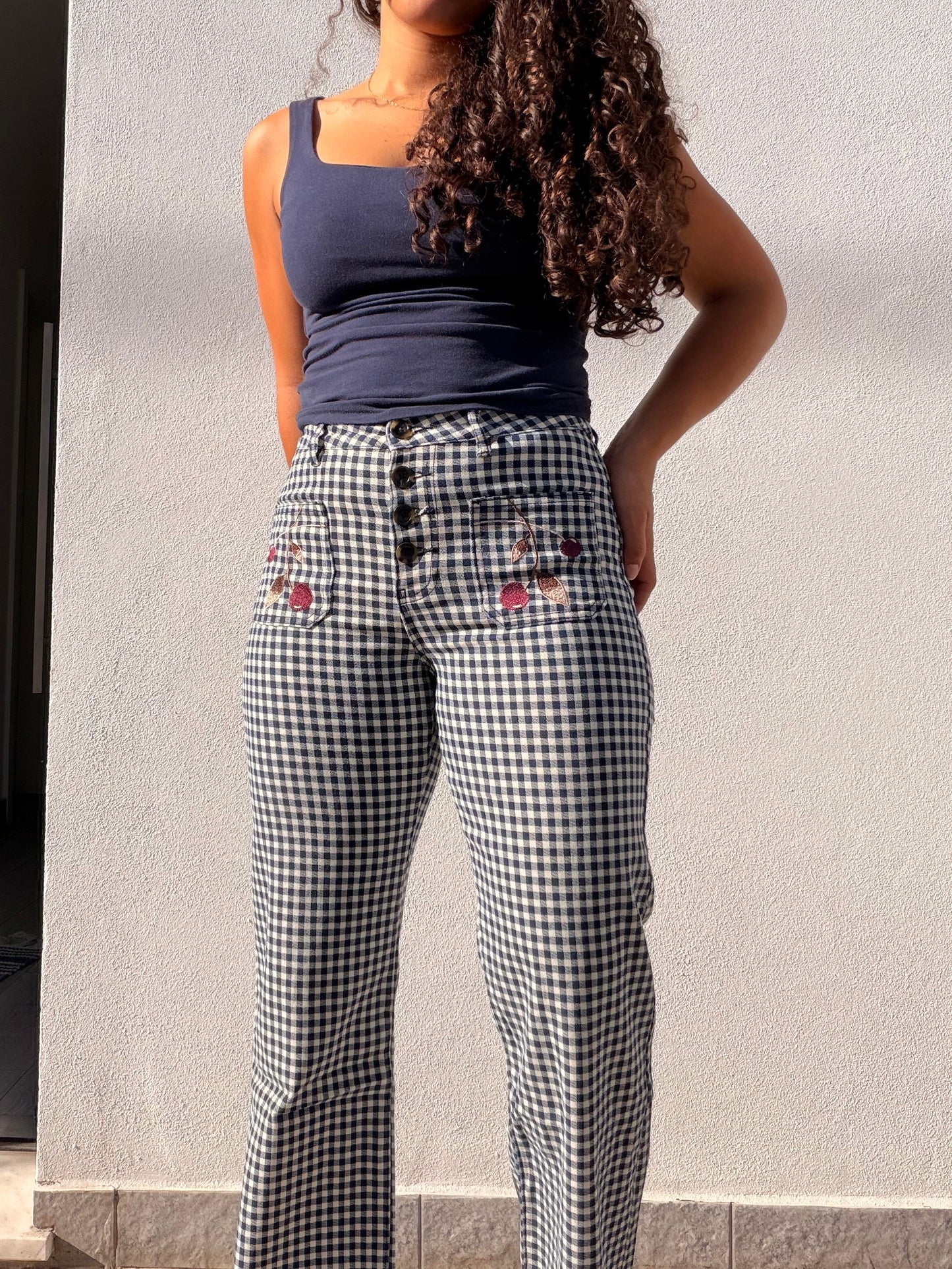 CALÇA VICHY MARINO
