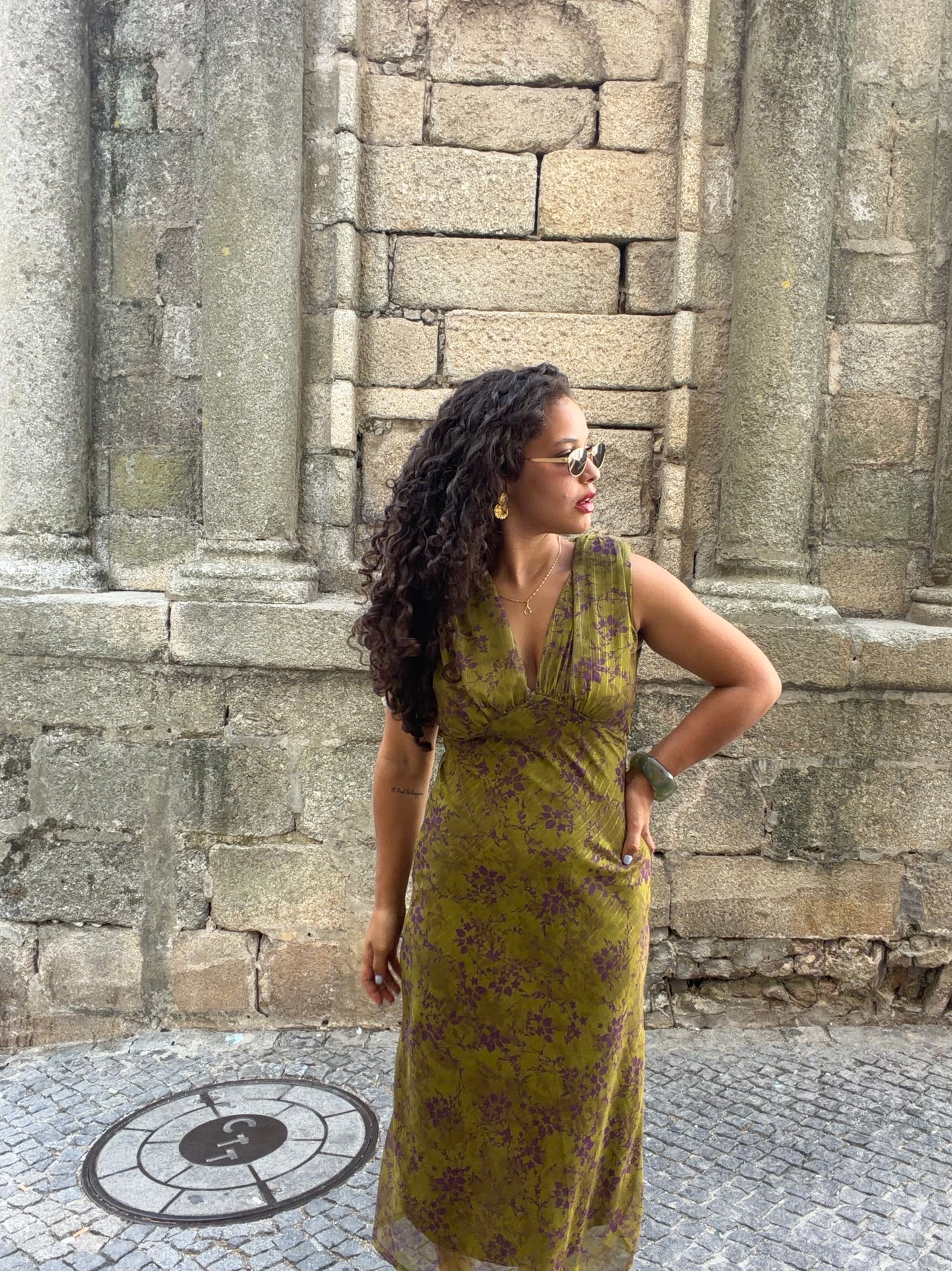 VESTIDO LINA FLORAL | PISTACHIO