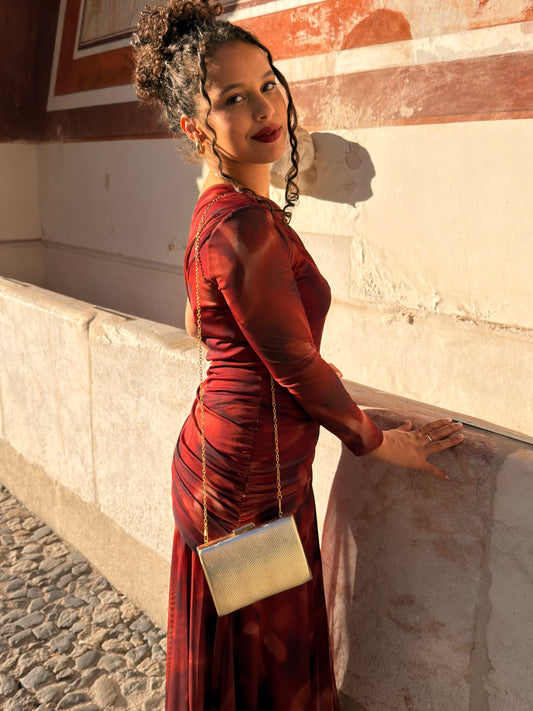 VESTIDO ESTAMPADO MANGA ÚNICA