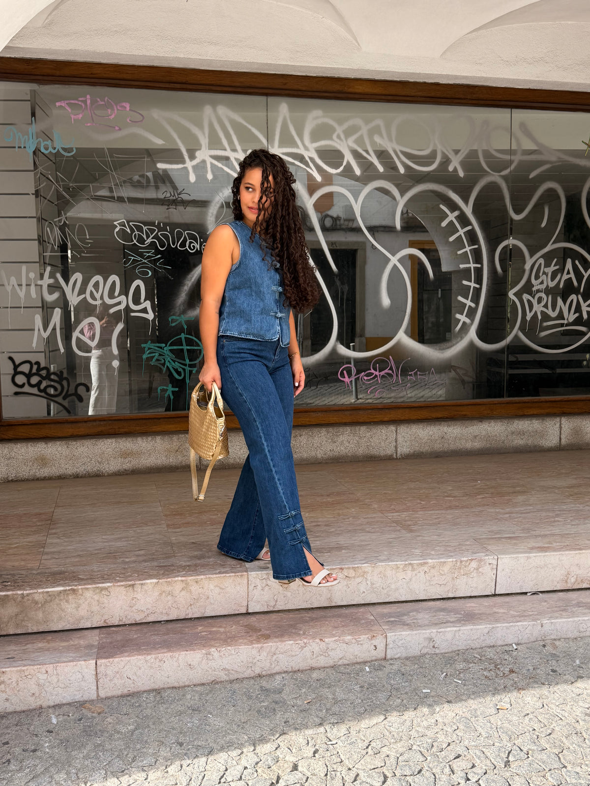 CALÇA FLARE MANDARIM
