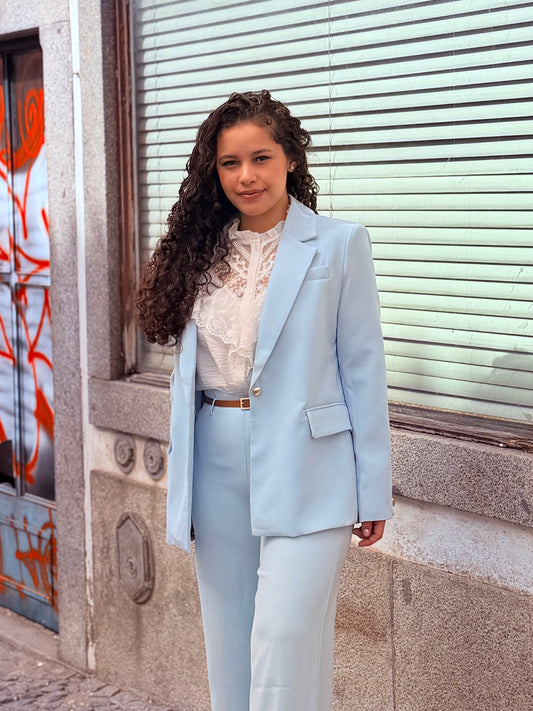 BLAZER ALFAIATARIA AZUL BEBÉ