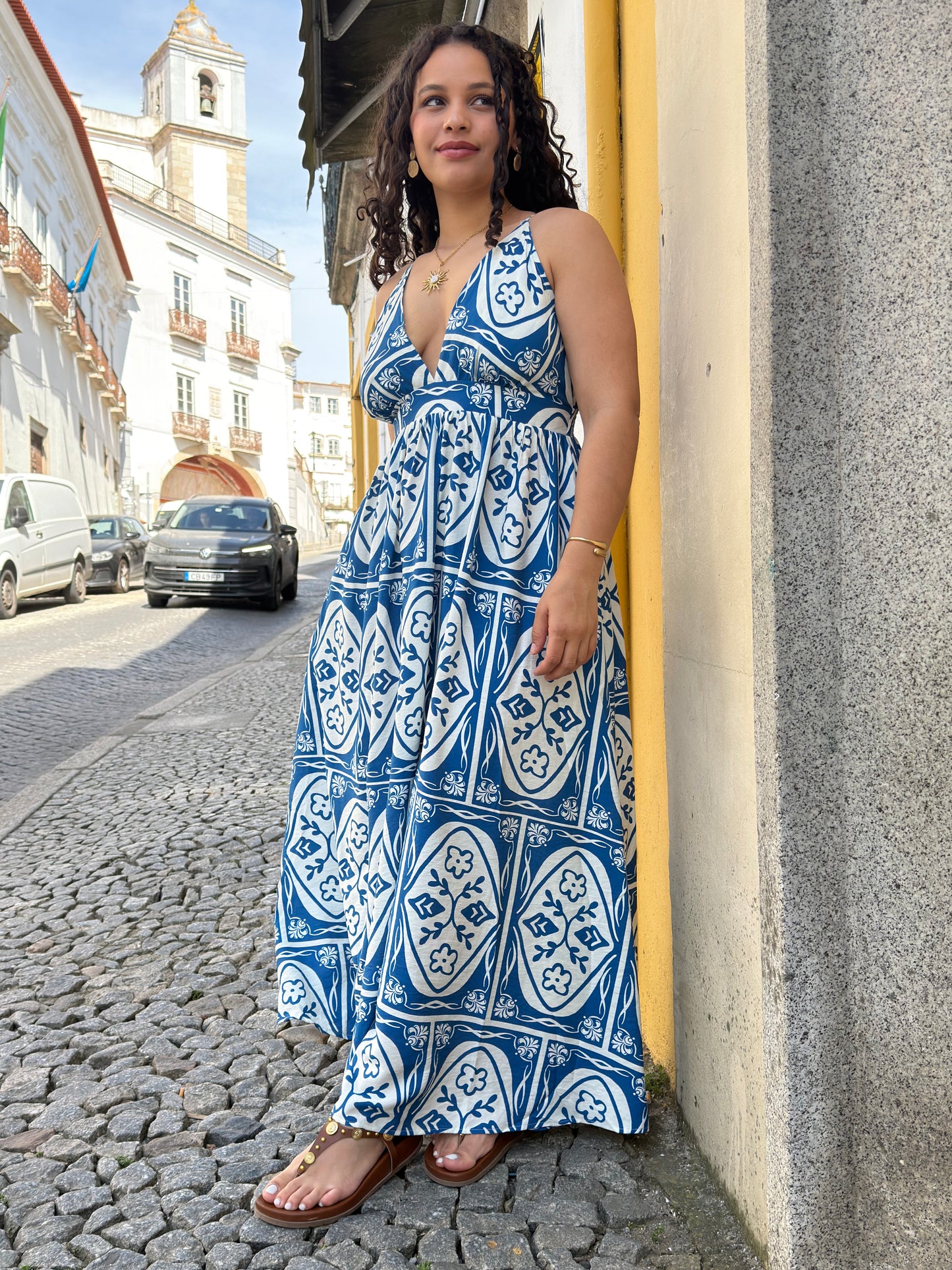 VESTIDO AZUL ALÇA