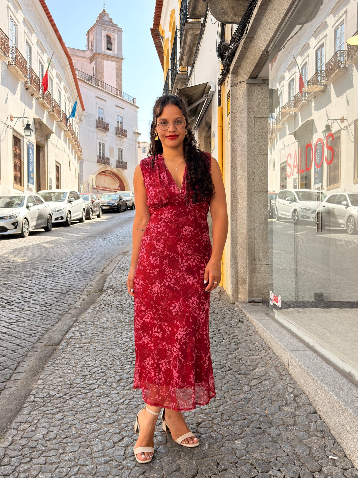 VESTIDO LINA FLORAL | VERMELHO