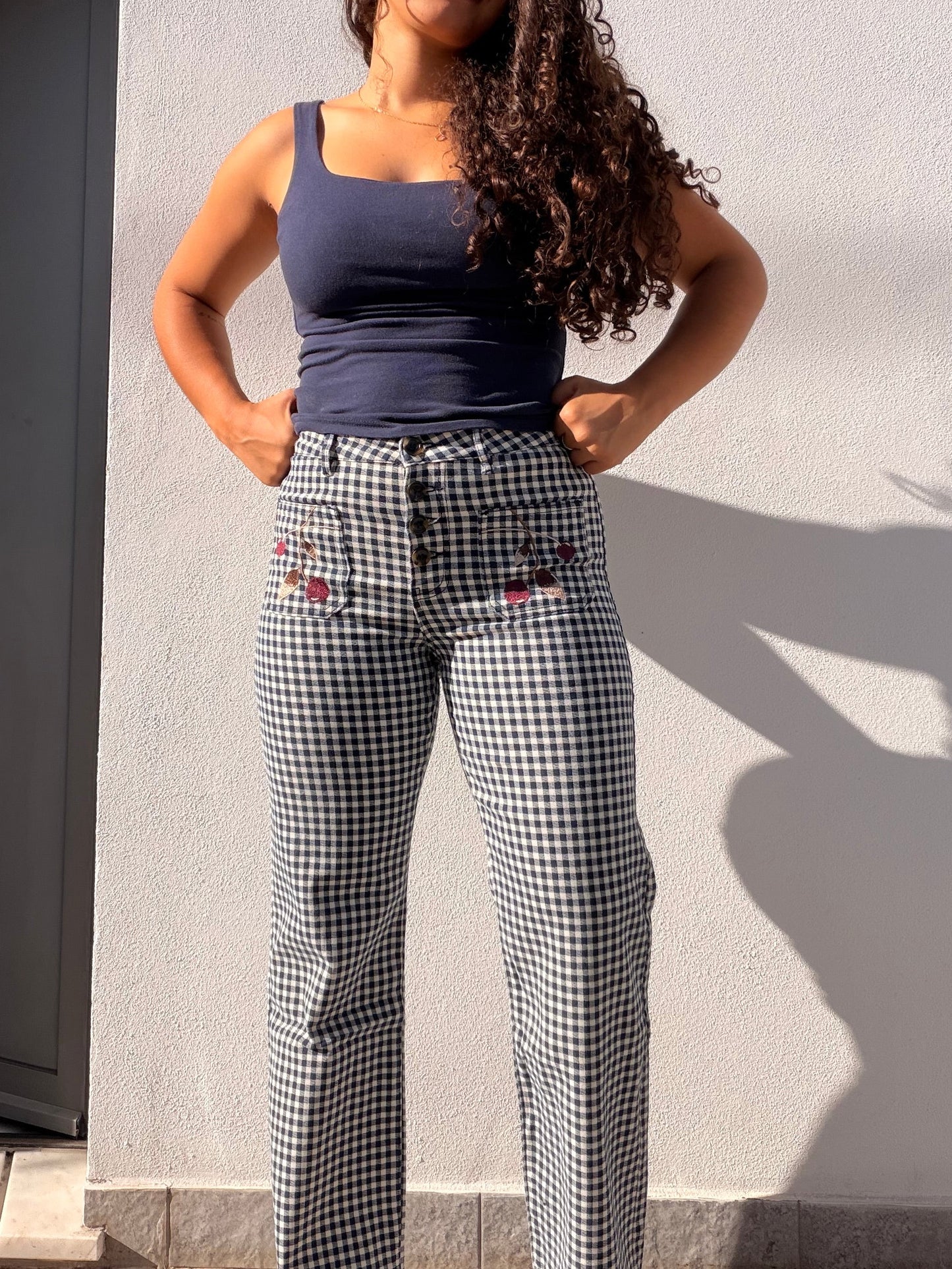 CALÇA VICHY MARINO