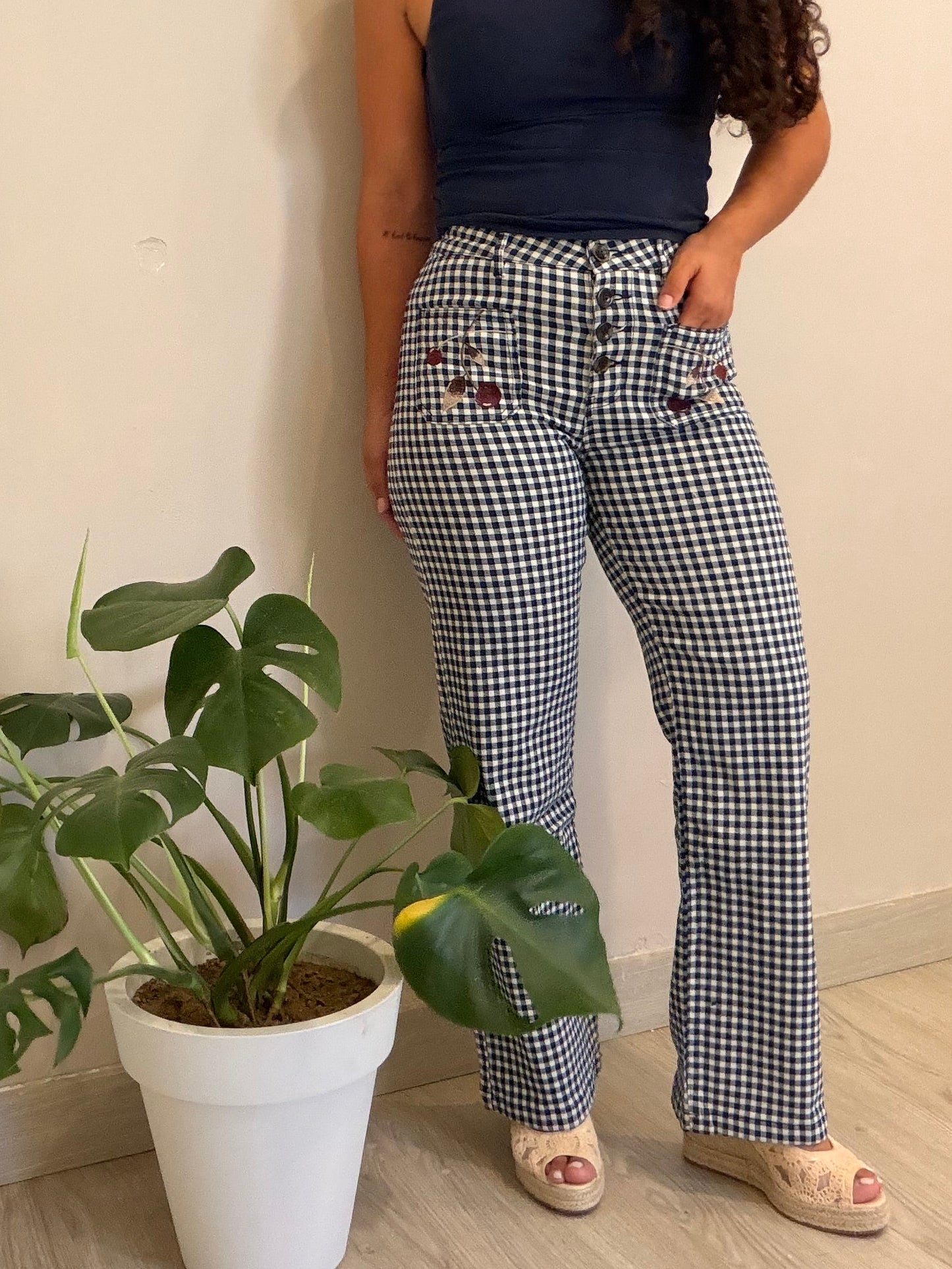CALÇA VICHY MARINO