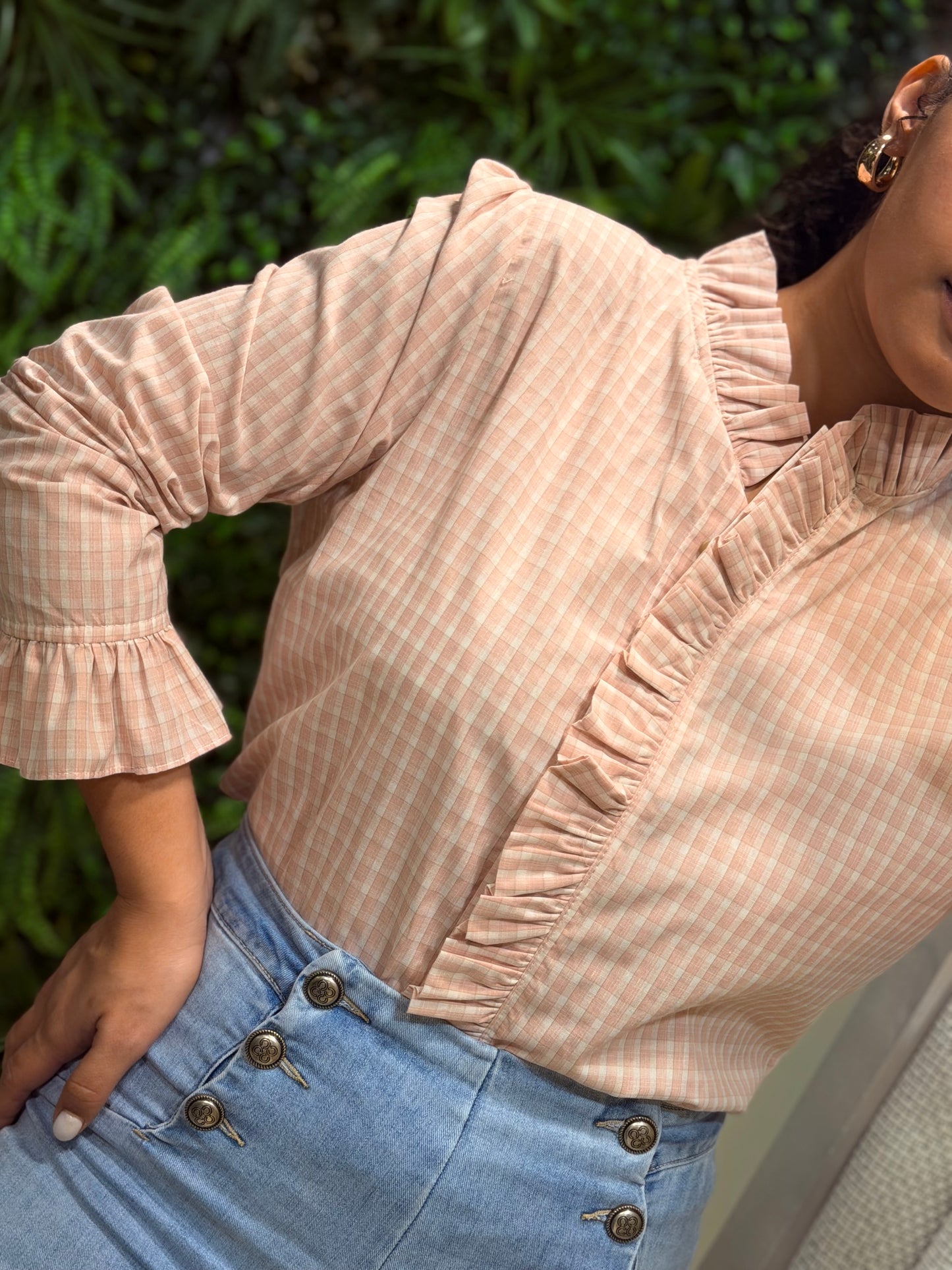 CAMISA QUADRICULADA ROSA