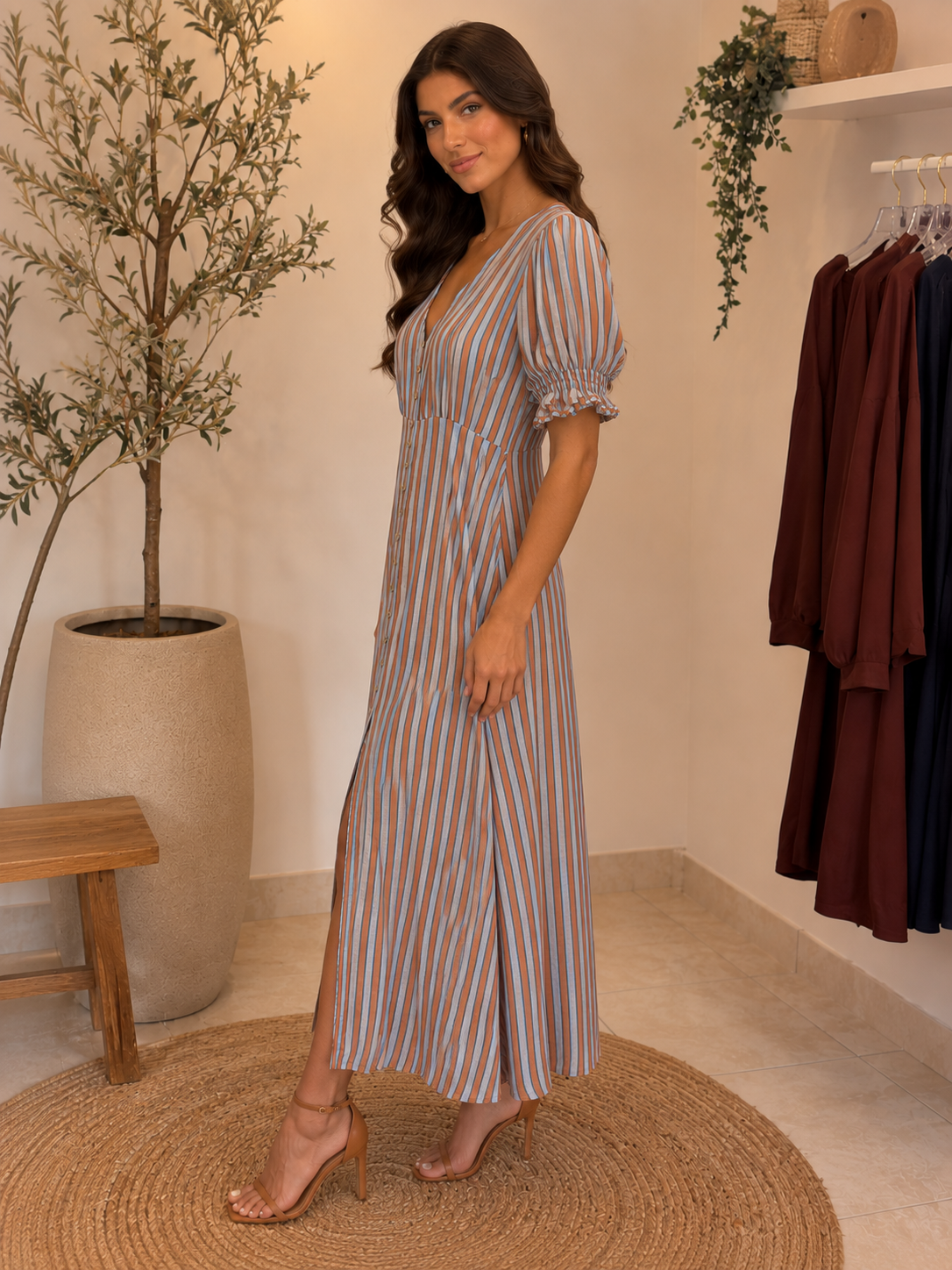 VESTIDO MID RISCAS