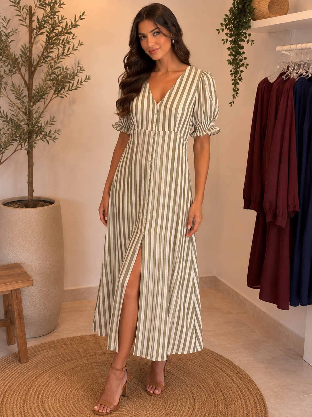VESTIDO MID RISCAS