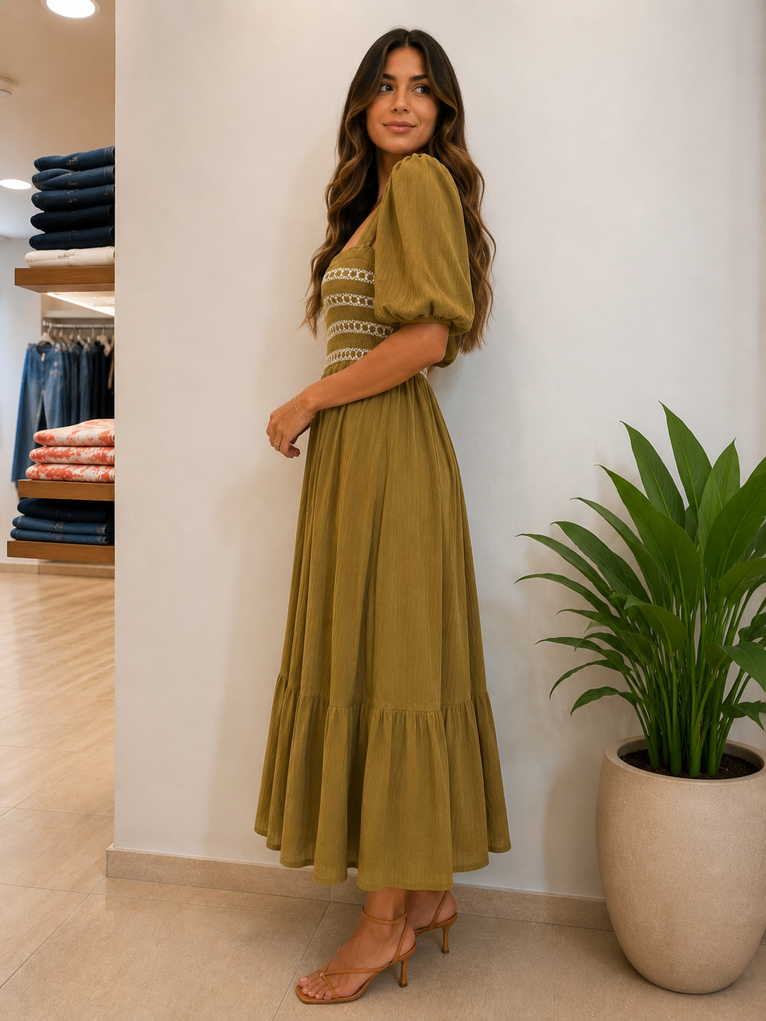 VESTIDO BOHO CHIC | OLIVA TOSTADO