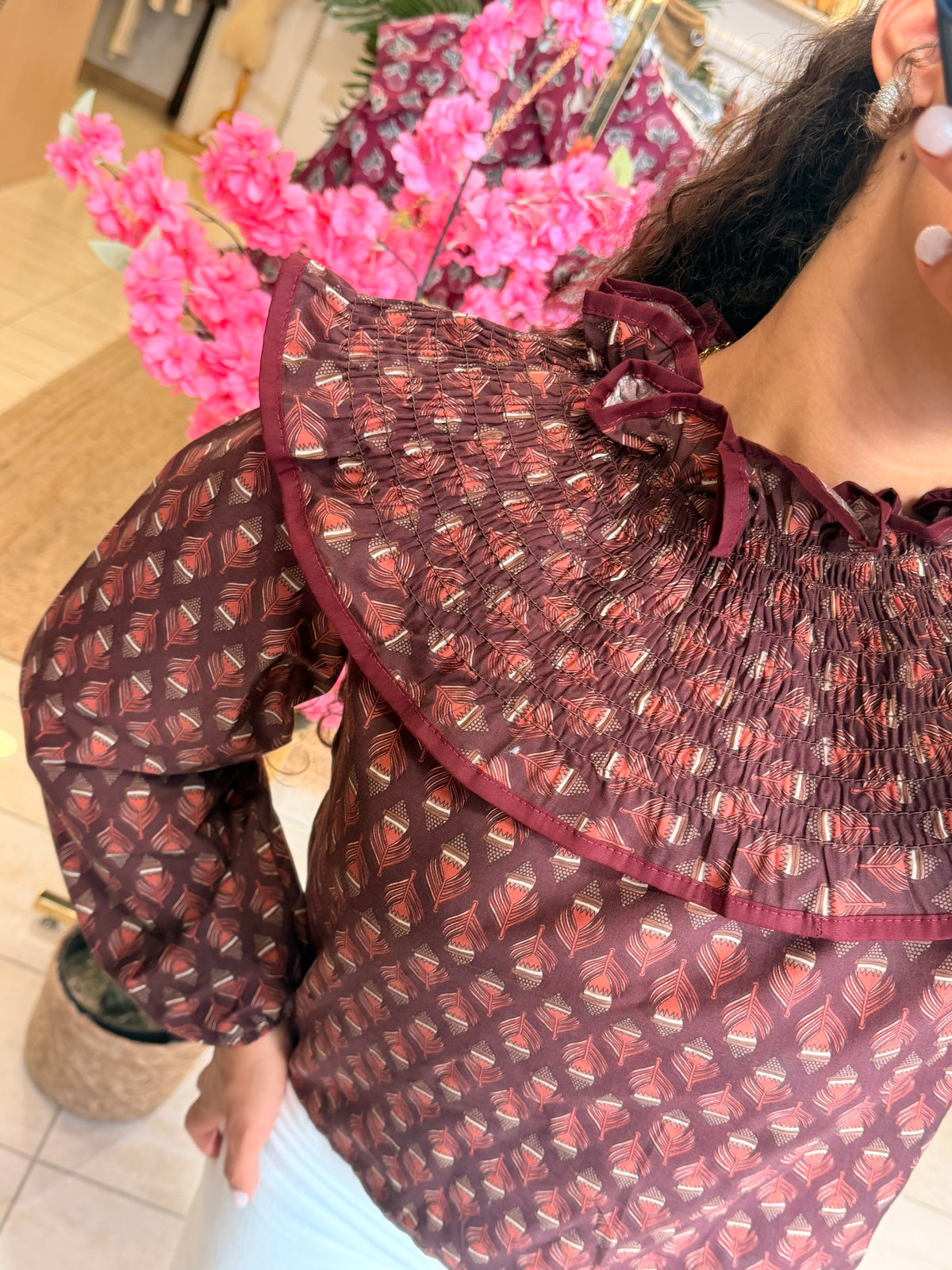 BLUSA FOLHO ESTAMPADA