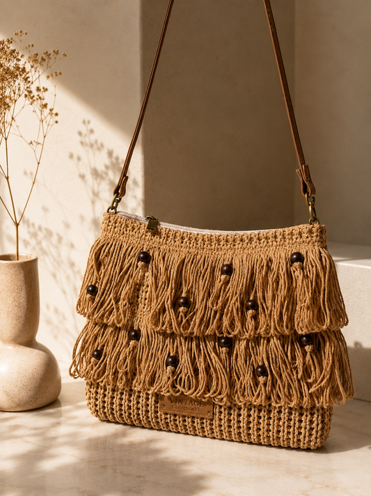 Mala Boho Franja Camel