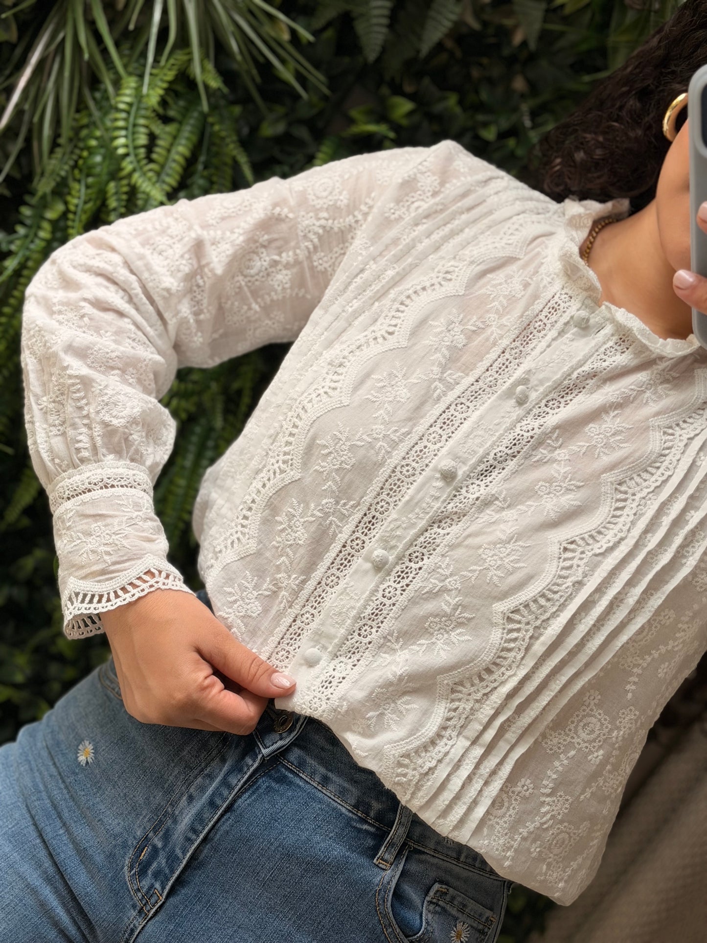 CAMISA BORDADO INGLÊS BRANCA