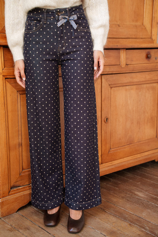 CALÇA DE GANGA ÁS BOLINHAS