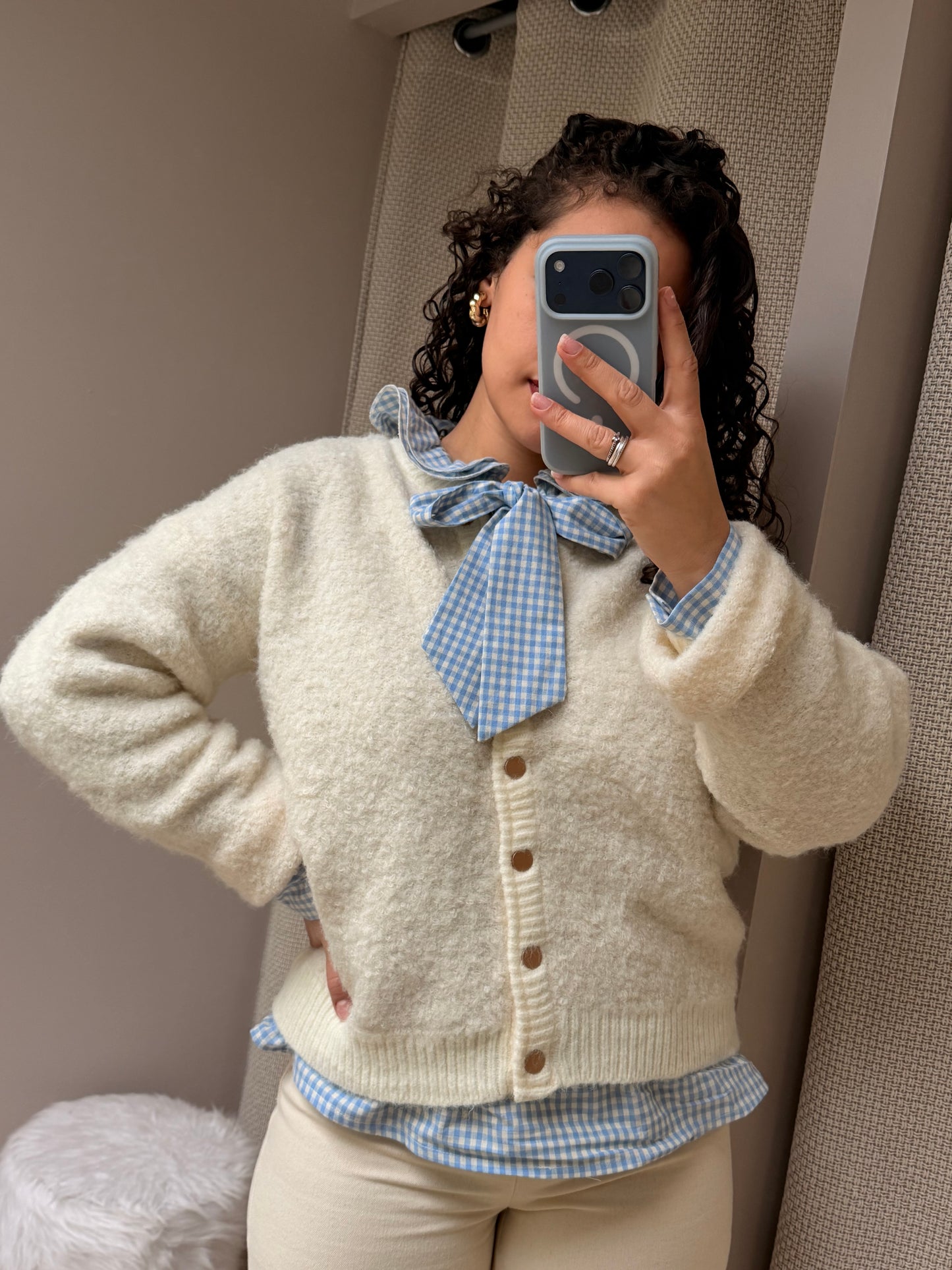 CAMISA QUADRICULADA AZUL BEBÉ