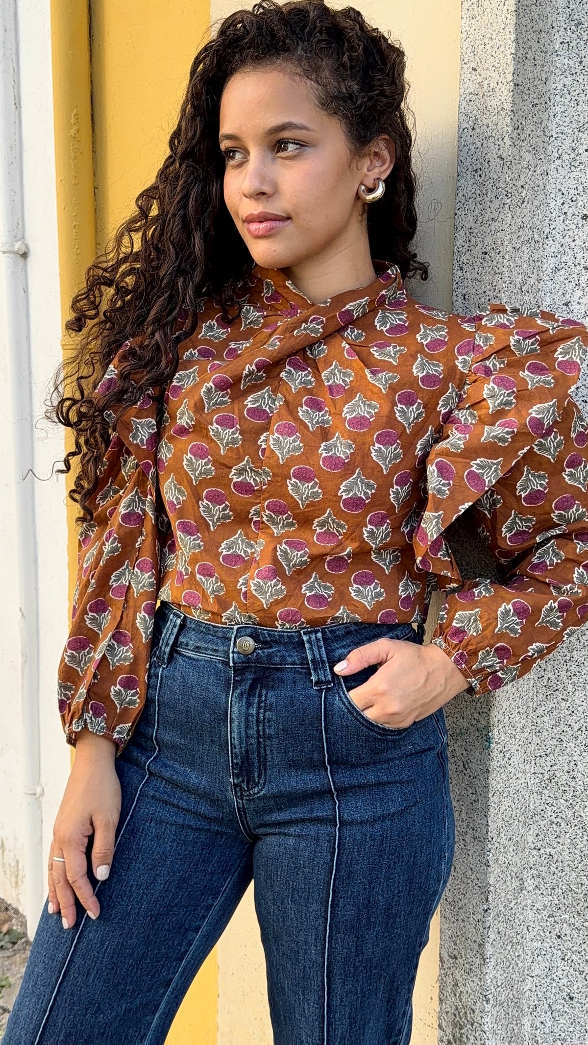 BLUSA CRUZADA ESTAMPADA