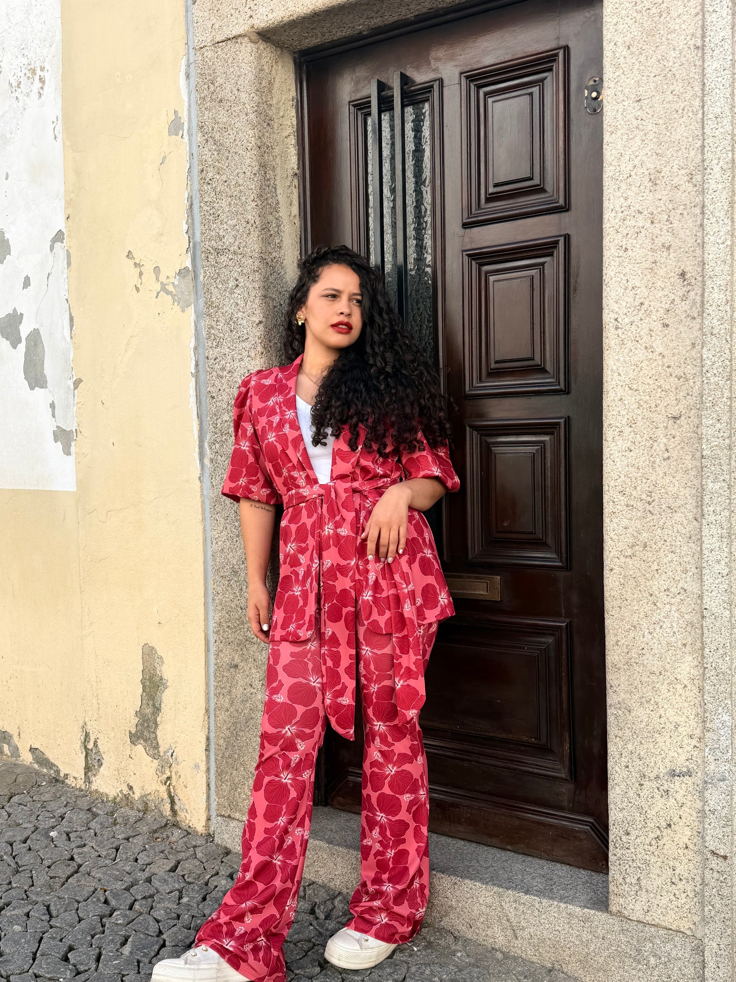 CONJUNTO FLORES VERMELHO