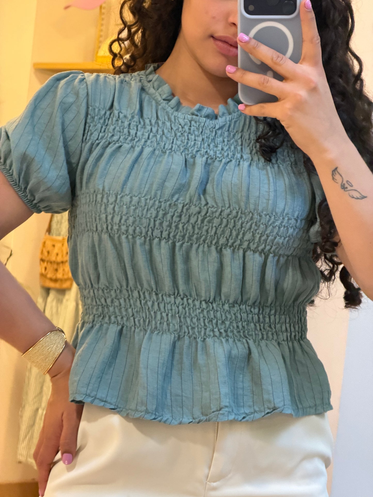 BLUSA FRANZIDA C MANGA BUFANTE