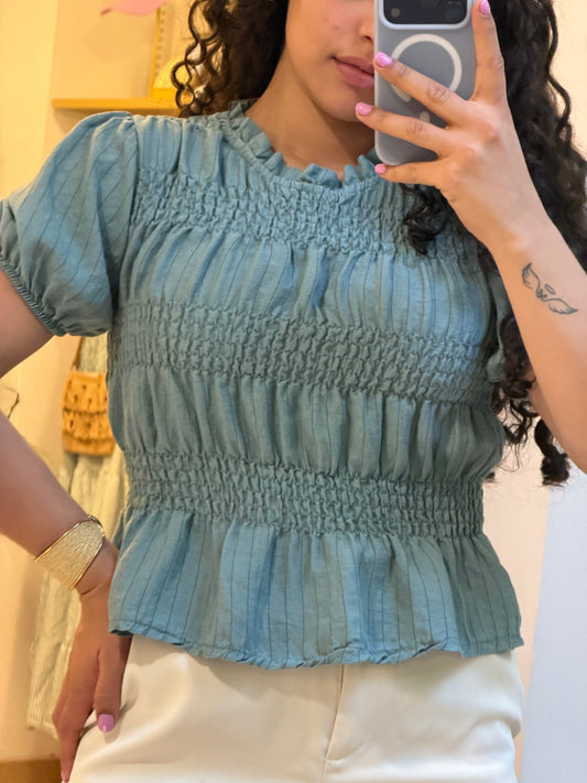BLUSA FRANZIDA C MANGA BUFANTE