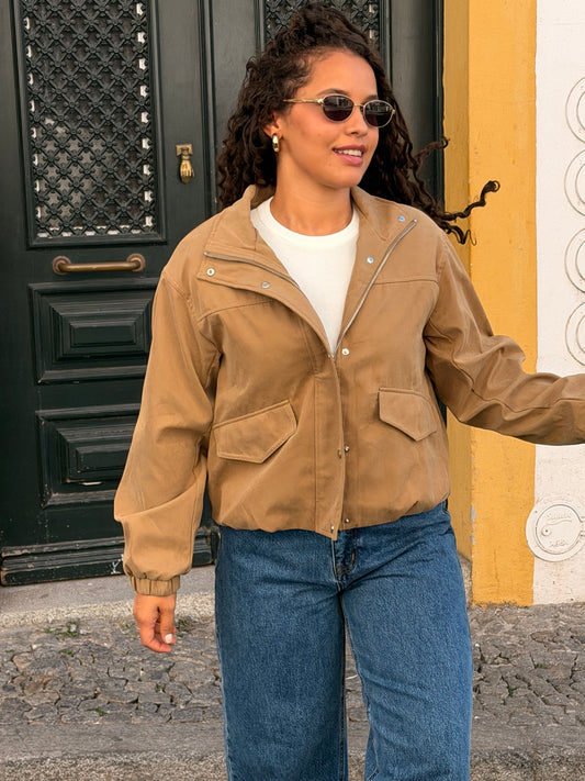 CASACO BOMBER CAMEL