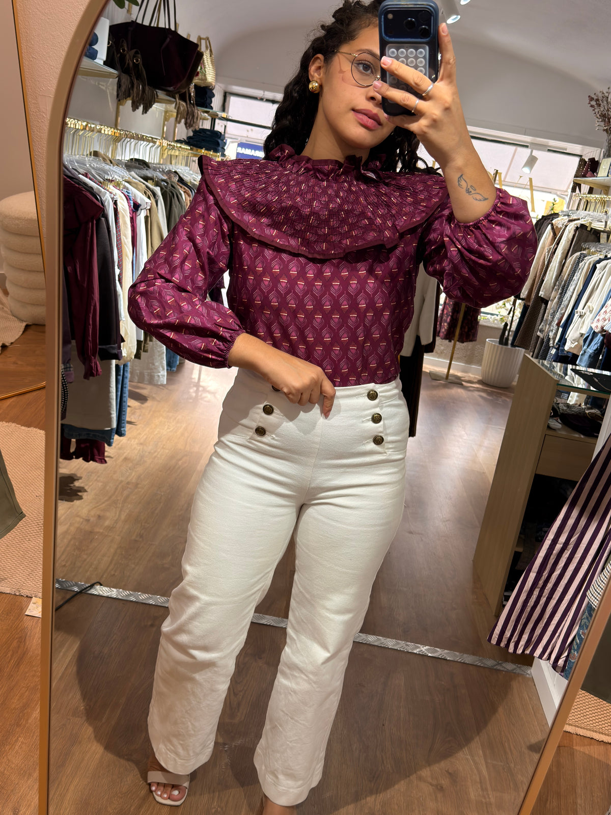 BLUSA FOLHO ESTAMPADA