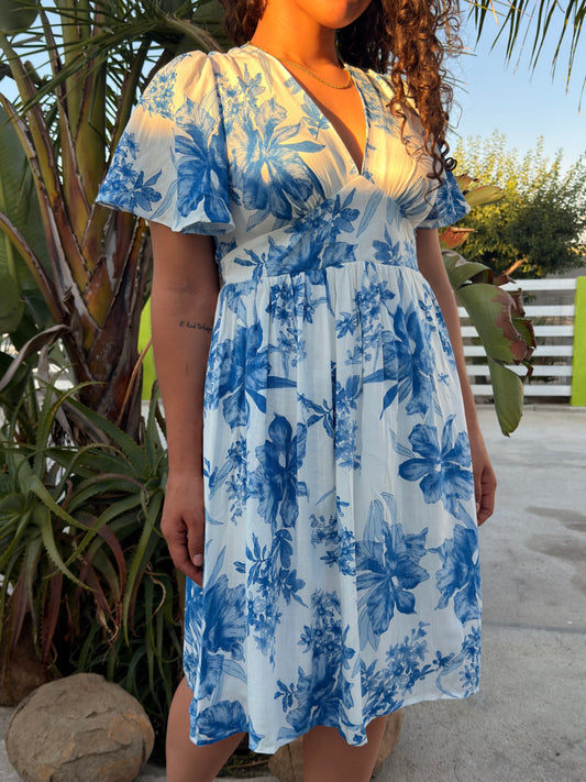 VESTIDO FLORAL AZUL