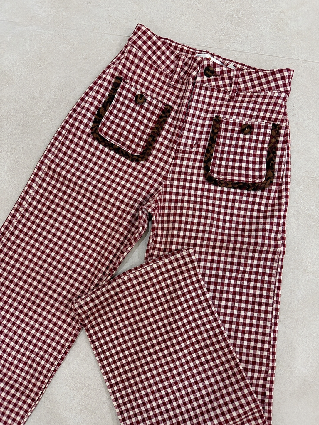 CALÇA VICHY BORDÔ