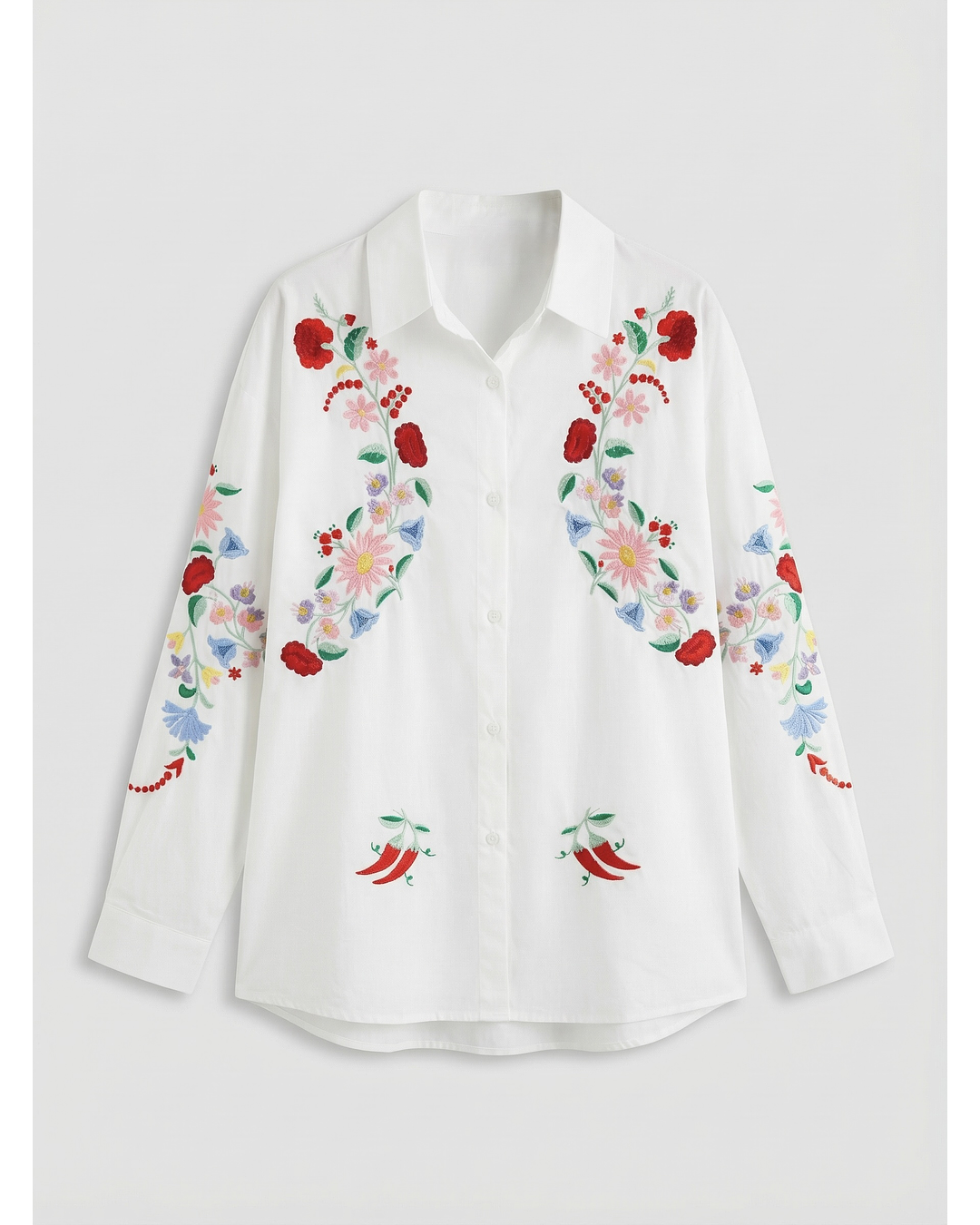 CAMISA BRANCA COM BORDADOS