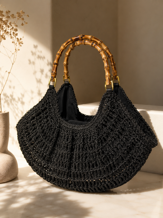 BOLSA BAMBOO ELEGANCE PRETA
