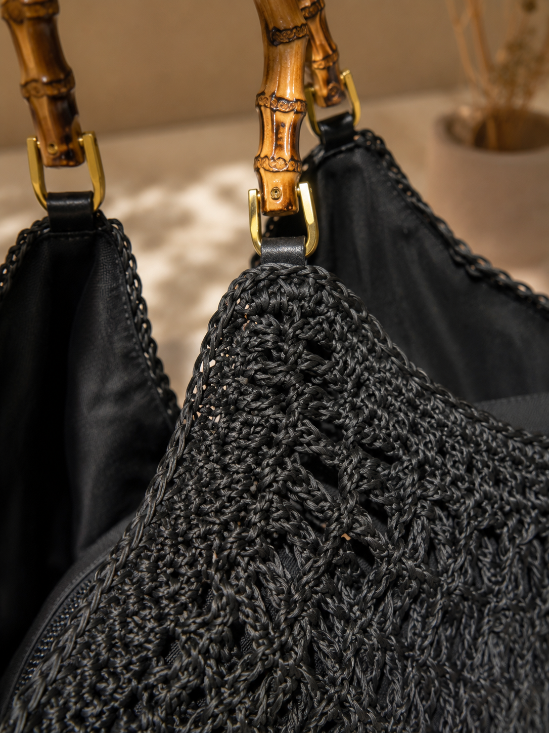 BOLSA BAMBOO ELEGANCE PRETA