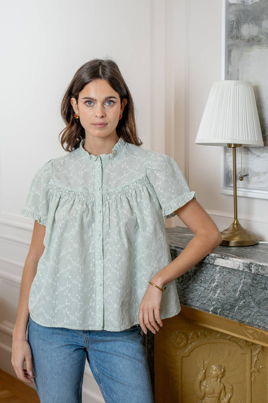 CAMISA VERDE BORDADA