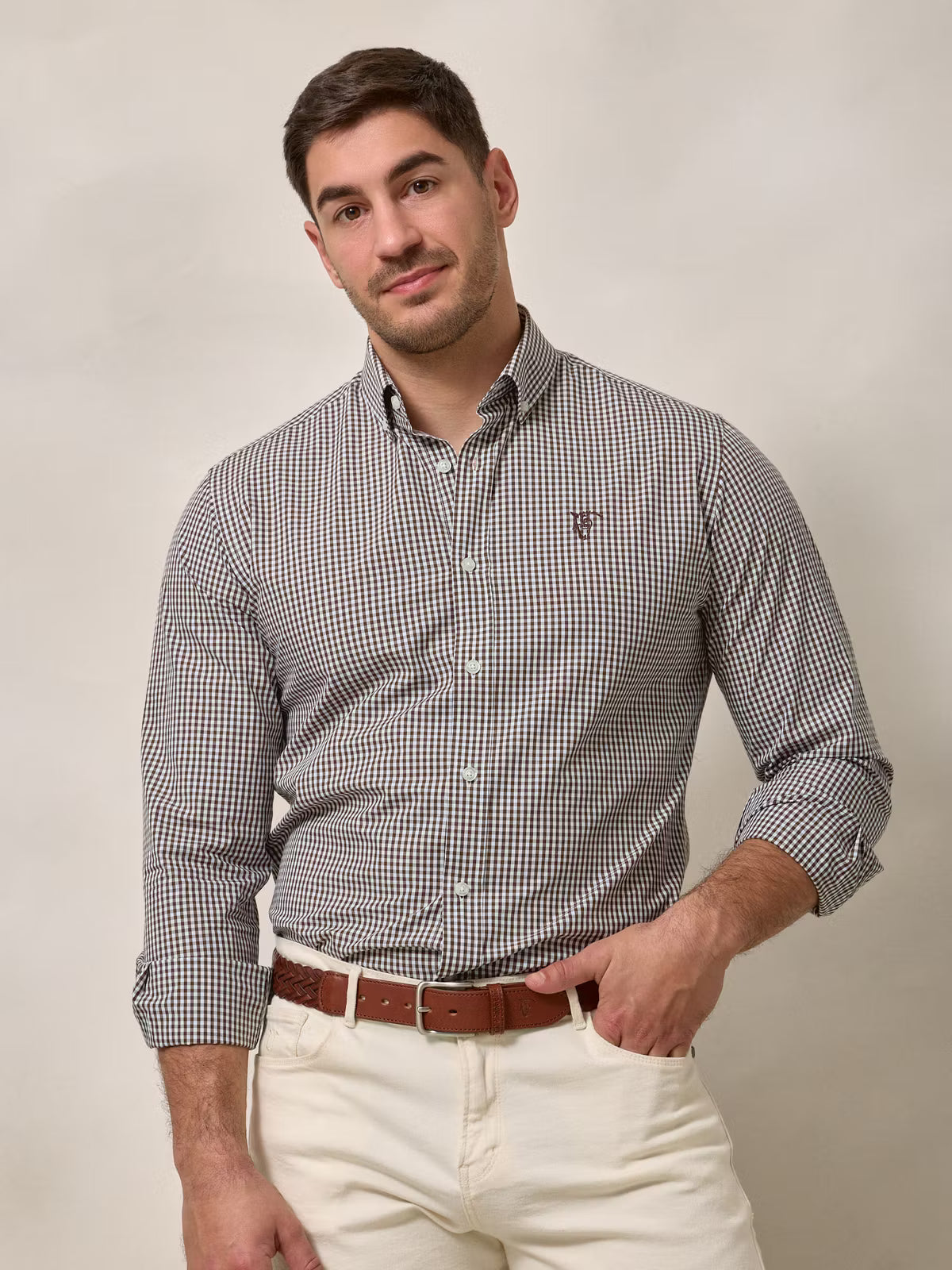 Camisa xadrez Vichy | Marrom