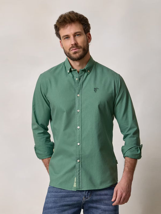 Camisa Garment Dyed | Verde Cacto