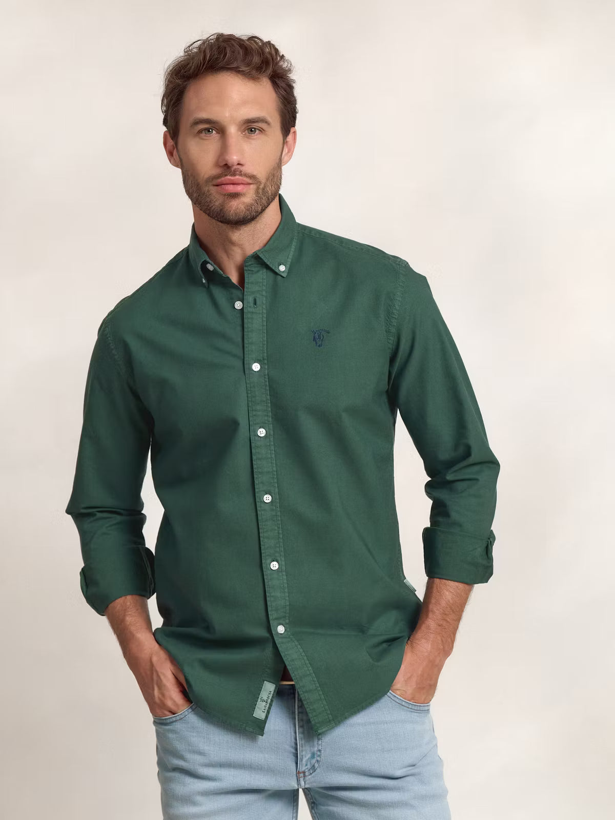 Camisa Garment Dyed | Verde Egeu