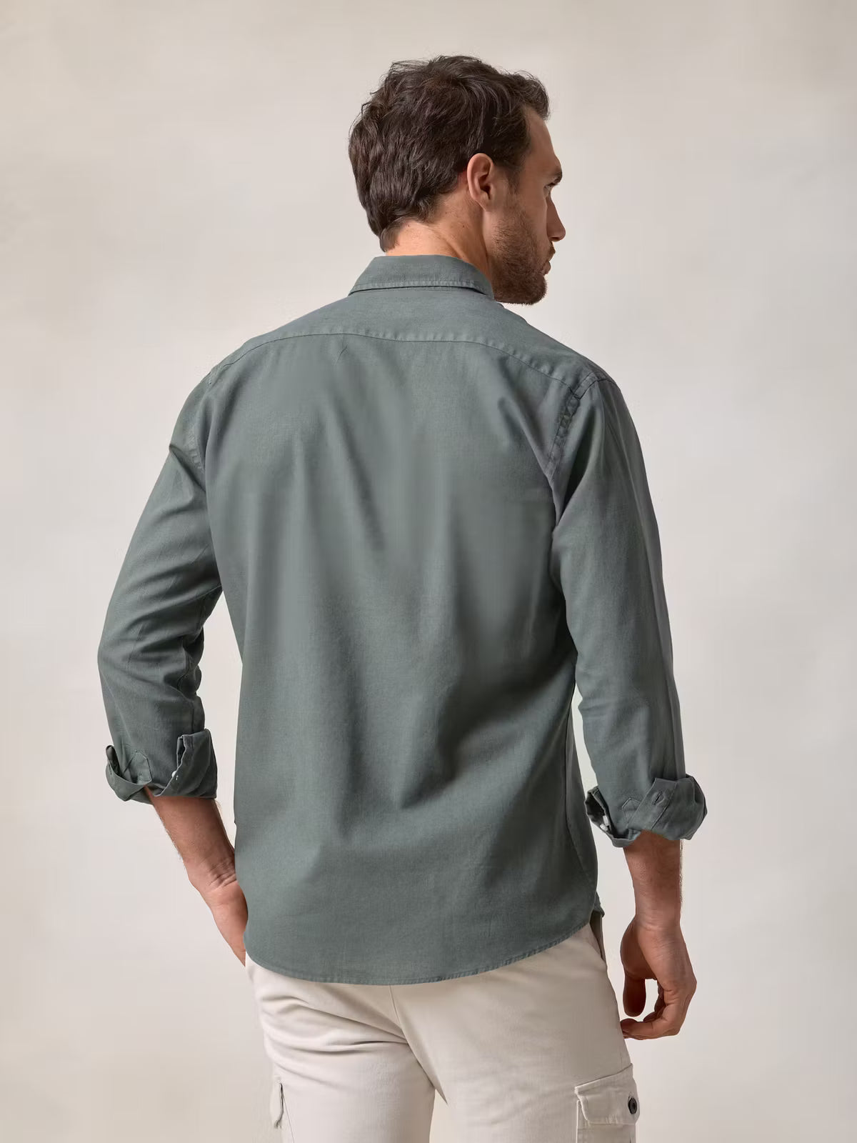 Camisa de linho | Verde Musgo