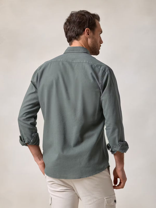 Camisa de linho | Verde Musgo