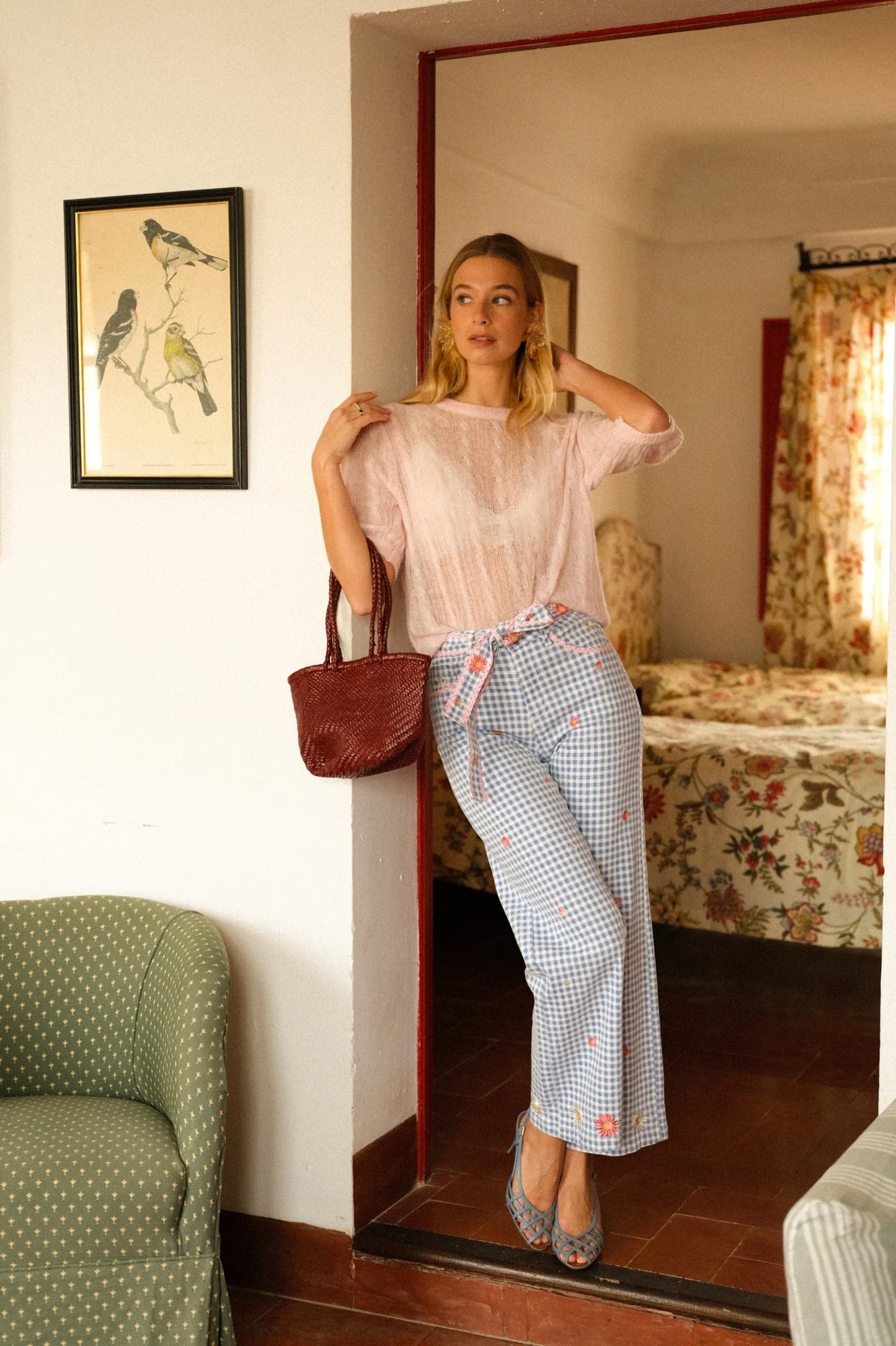 JEANS VICHY COM BORDADOS